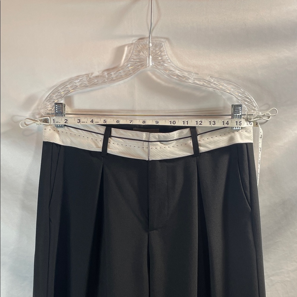 Sans Souci Elegant Black Flare Pants with a White Trim - Picture 4 of 11